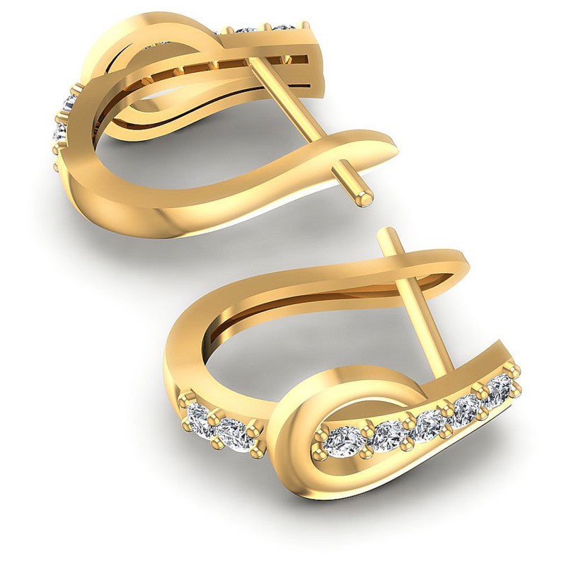 Round Diamonds 0.40CT Earring in 14KT Yellow Gold