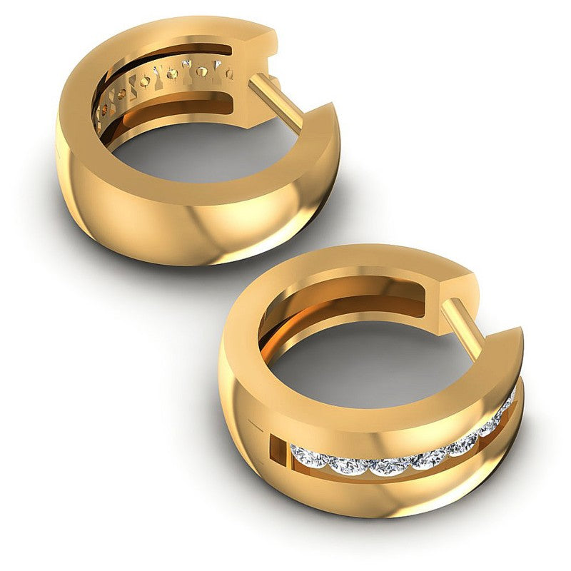 Round Diamonds 0.60CT Earring in 14KT Yellow Gold