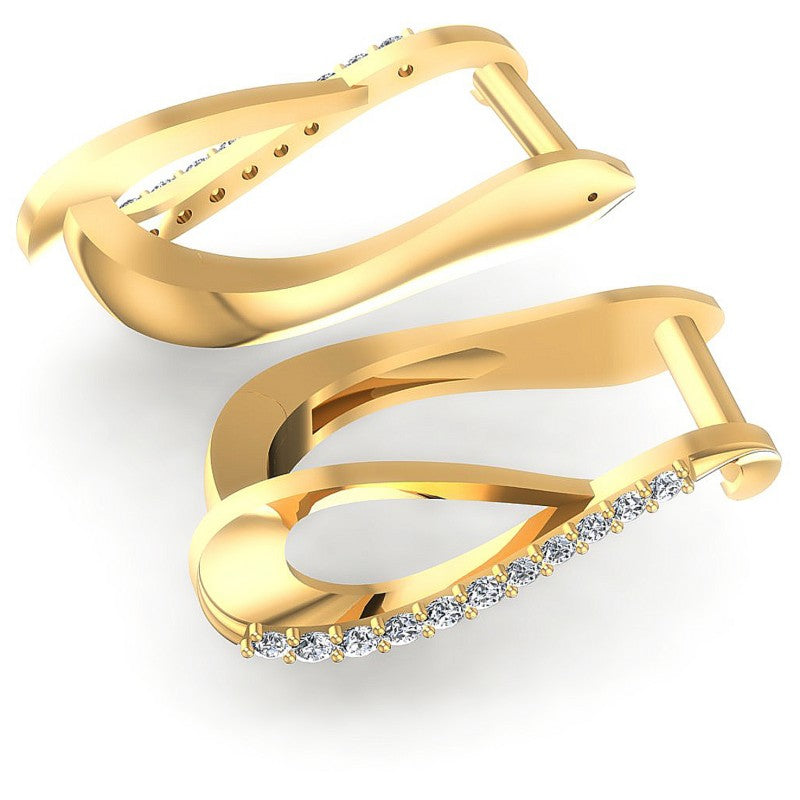 Round Diamonds 0.20CT Earring in 14KT Yellow Gold
