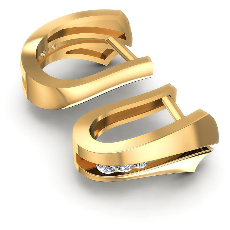 Round Diamonds 0.30CT Earring in 14KT Yellow Gold