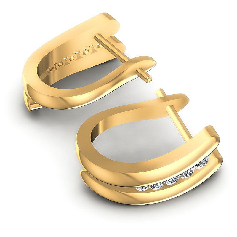 Round Diamonds 0.50CT Earring in 14KT Yellow Gold