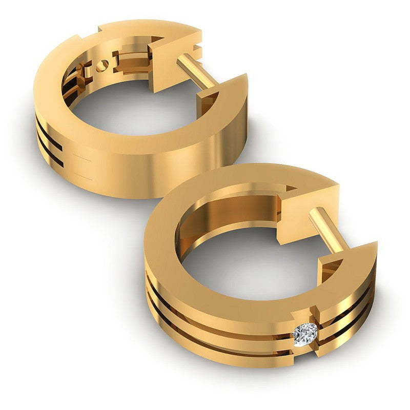 Round Diamonds 0.10CT Earring in 14KT Yellow Gold