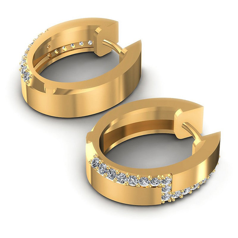 Round Diamonds 0.50CT Earring in 14KT Yellow Gold