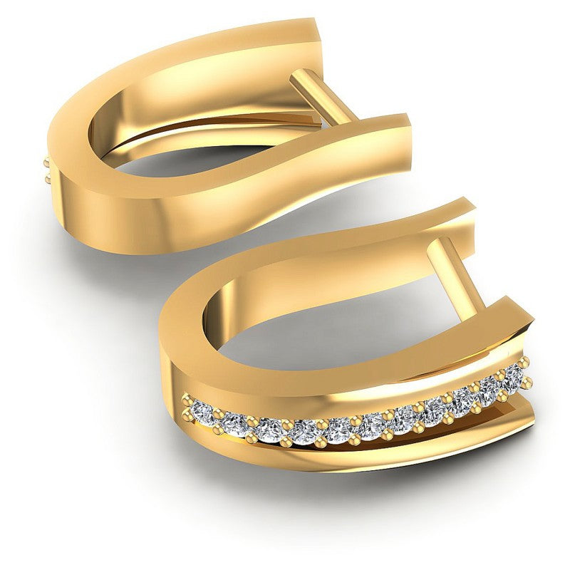 Round Diamonds 0.30CT Earring in 14KT Yellow Gold