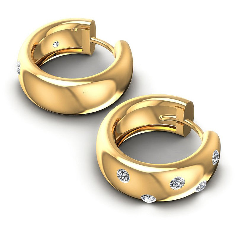 Round Diamonds 0.20CT Earring in 14KT Yellow Gold