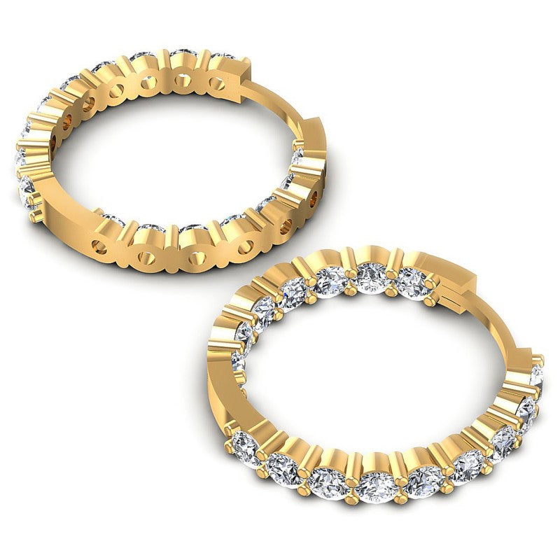 Round Diamonds 1.20CT Earring in 14KT Yellow Gold