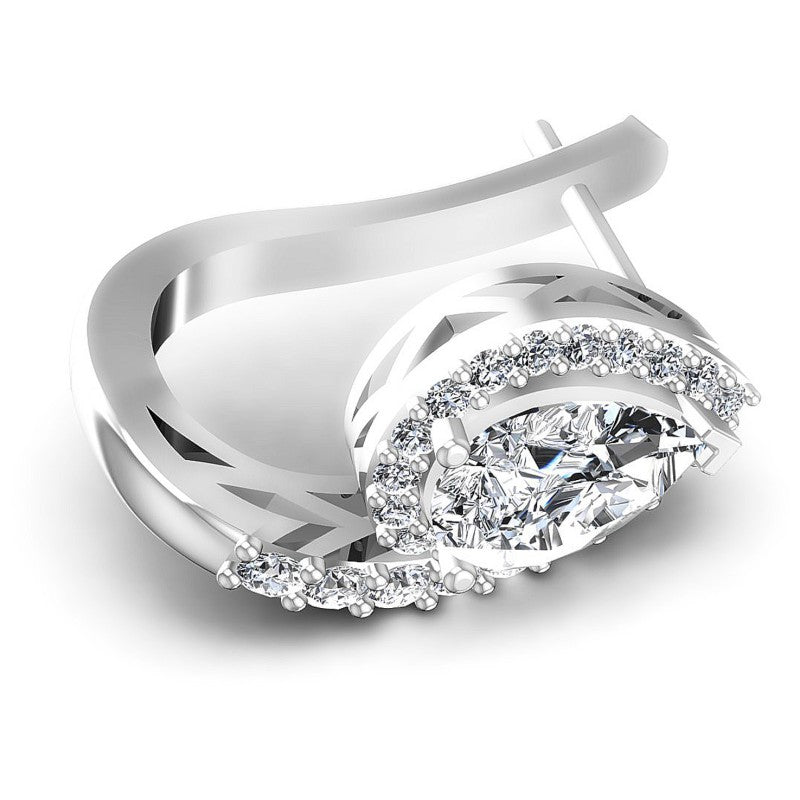 Round and Pear Diamonds 1.70CT Earring in 14KT Rose Gold