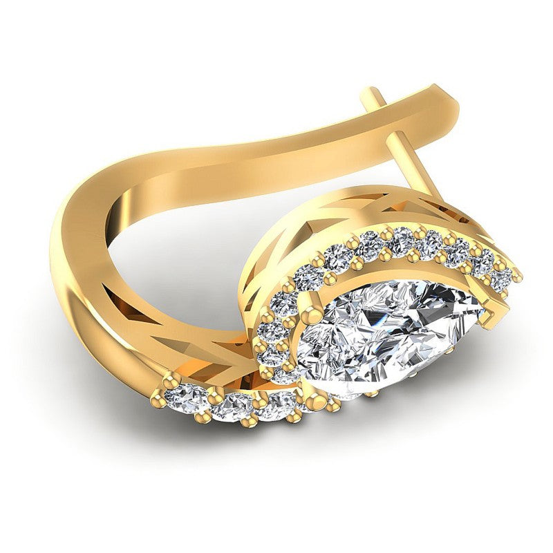 Round and Pear Diamonds 1.70CT Earring in 14KT Rose Gold