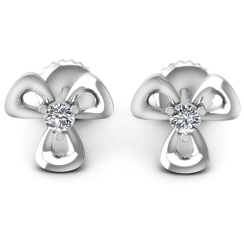 Round Diamonds 0.25CT Designer Studs Earring in 14KT White Gold