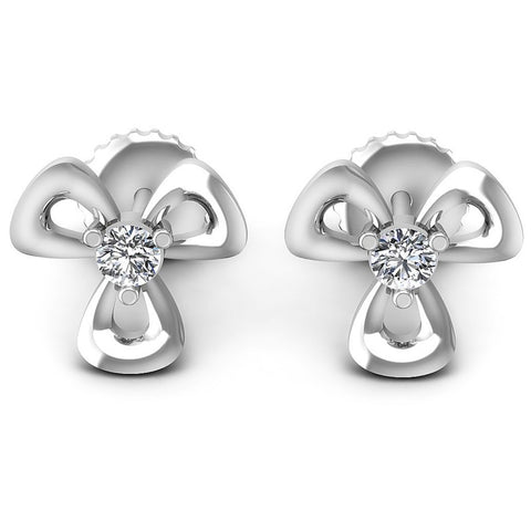 Round Diamonds 0.25CT Designer Studs Earring in 14KT White Gold