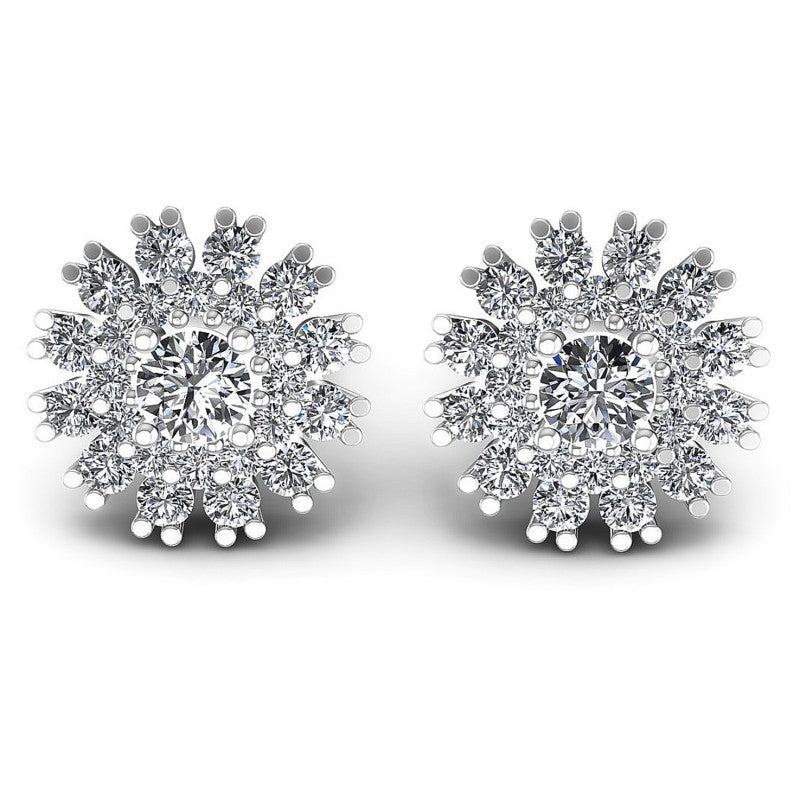 Round Diamonds 0.95CT Designer Studs Earring in 14KT White Gold