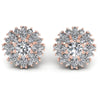 Round and Marquise Diamonds 1.35CT Designer Studs Earring in 18KT White Gold