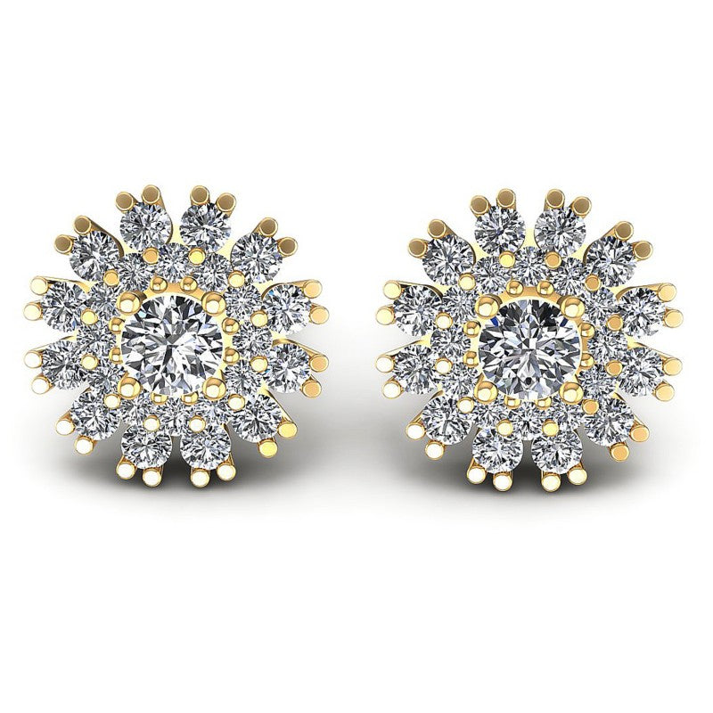 Round Diamonds 0.95CT Designer Studs Earring in 14KT White Gold
