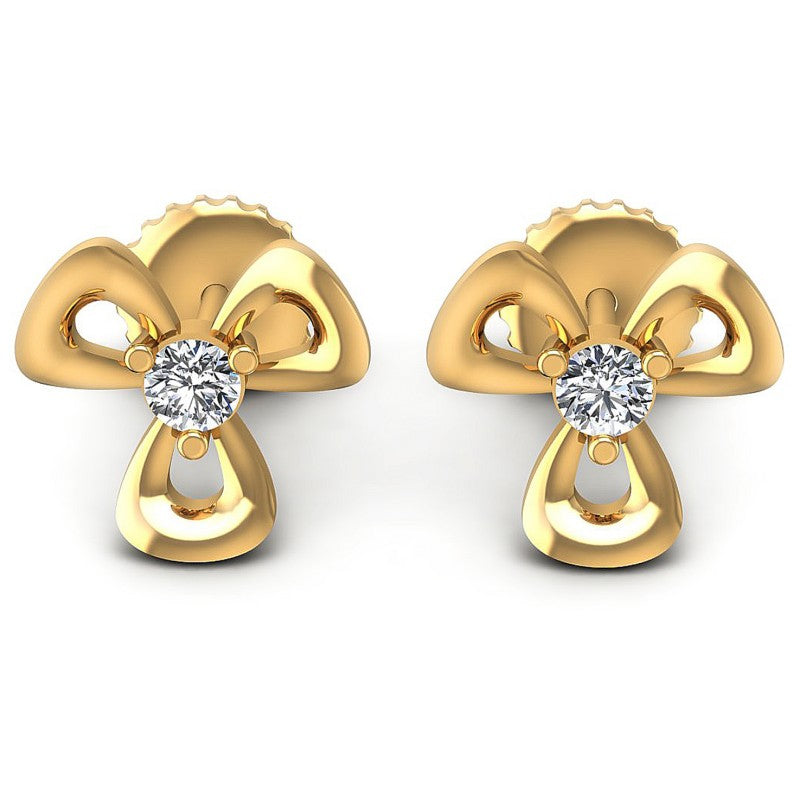 Round Diamonds 0.25CT Designer Studs Earring in 14KT White Gold