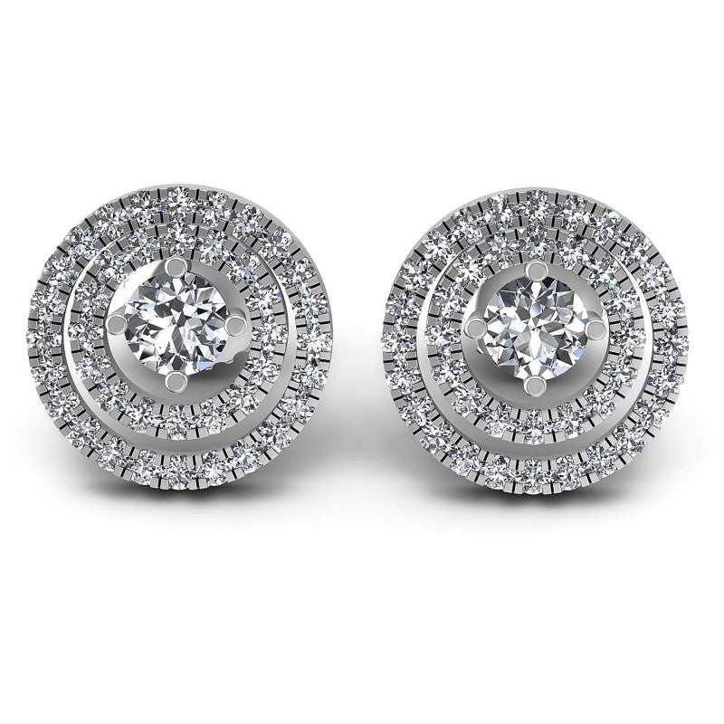 Round Diamonds 1.15CT Designer Studs Earring in 14KT White Gold