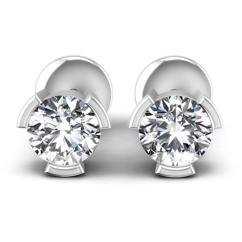 Round Diamonds 0.25CT Stud Earrings in 14KT White Gold