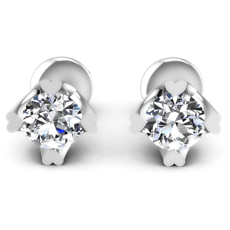 Round Diamonds 0.25CT Stud Earrings in 14KT White Gold