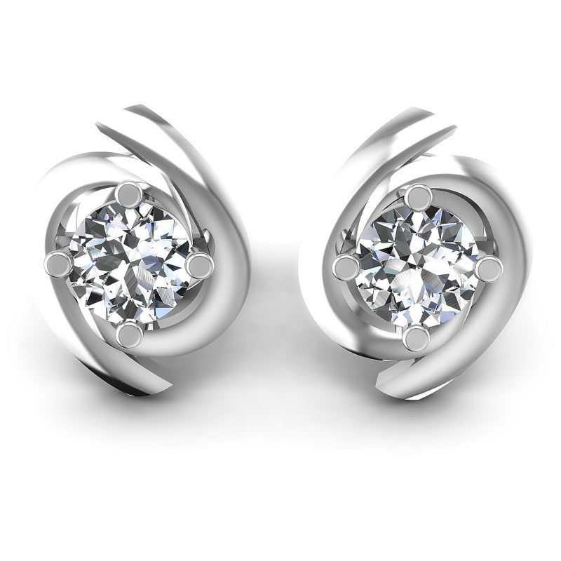 Round Diamonds 0.25CT Stud Earrings in 14KT White Gold