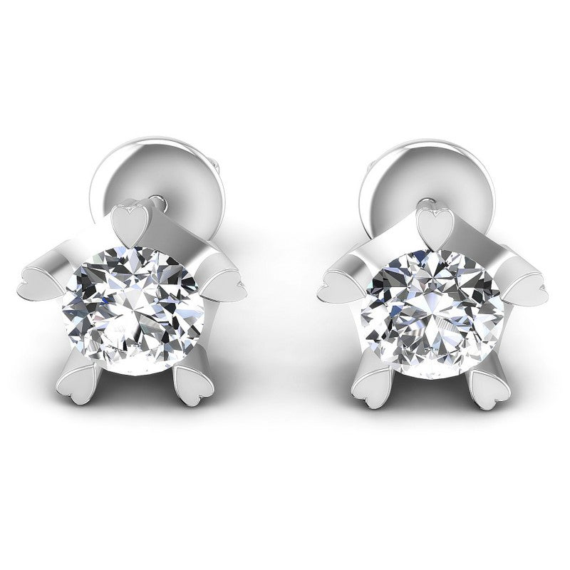 Round Diamonds 0.25CT Stud Earrings in 14KT White Gold