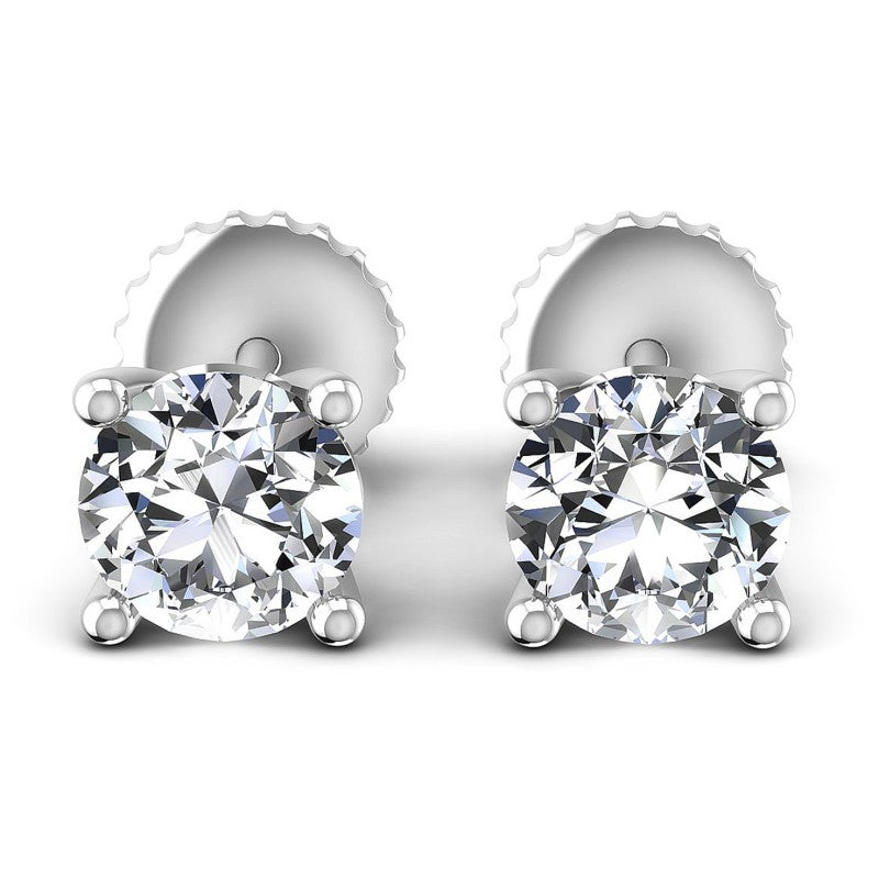 Round Diamonds 0.25CT Stud Earrings in 14KT White Gold