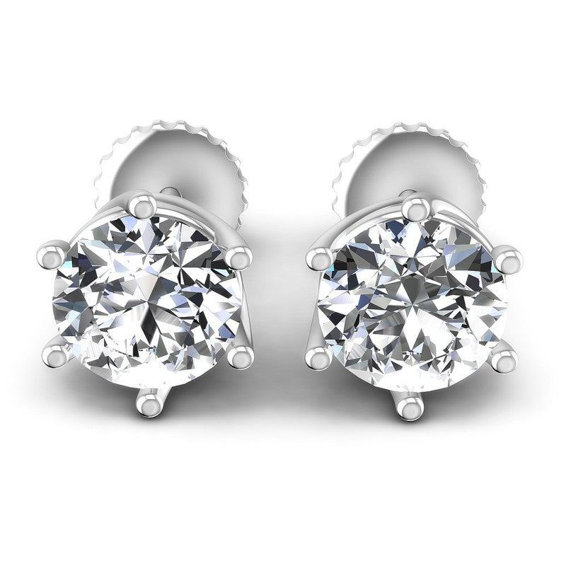 Round Diamonds 0.25CT Stud Earrings in 14KT White Gold