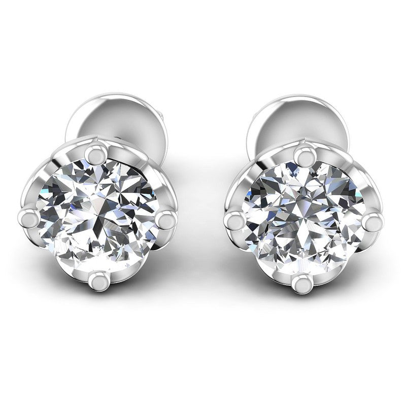 Round Diamonds 0.25CT Stud Earrings in 14KT White Gold
