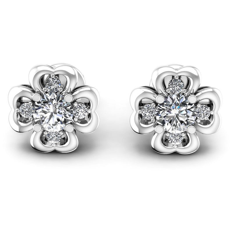 Round Diamonds 0.35CT Designer Studs Earring in 14KT White Gold