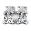 Cushion Diamonds 1.00CT Stud Earrings in 14KT White Gold