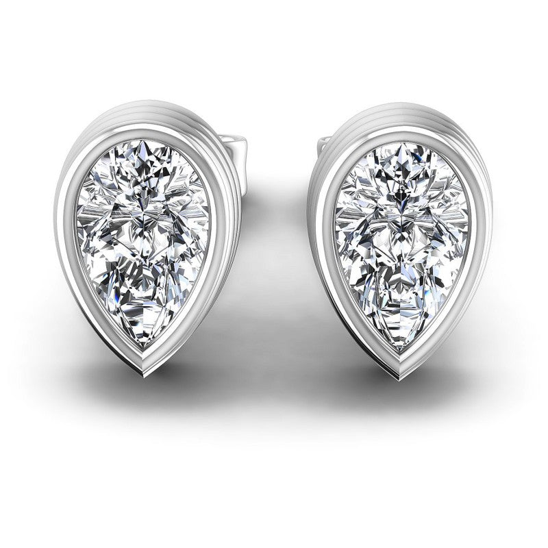 Pear Diamonds 1.00CT Stud Earrings in 14KT White Gold