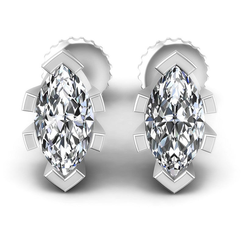 Marquise Diamonds 1.00CT Stud Earrings in 14KT White Gold