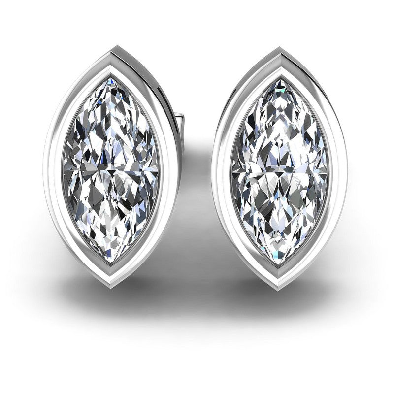 Marquise Diamonds 1.00CT Stud Earrings in 14KT White Gold