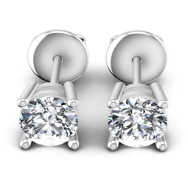 Round Diamonds 0.25CT Stud Earrings in 14KT White Gold