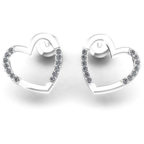 Round Diamonds 0.40CT Heart Earring in 14KT White Gold