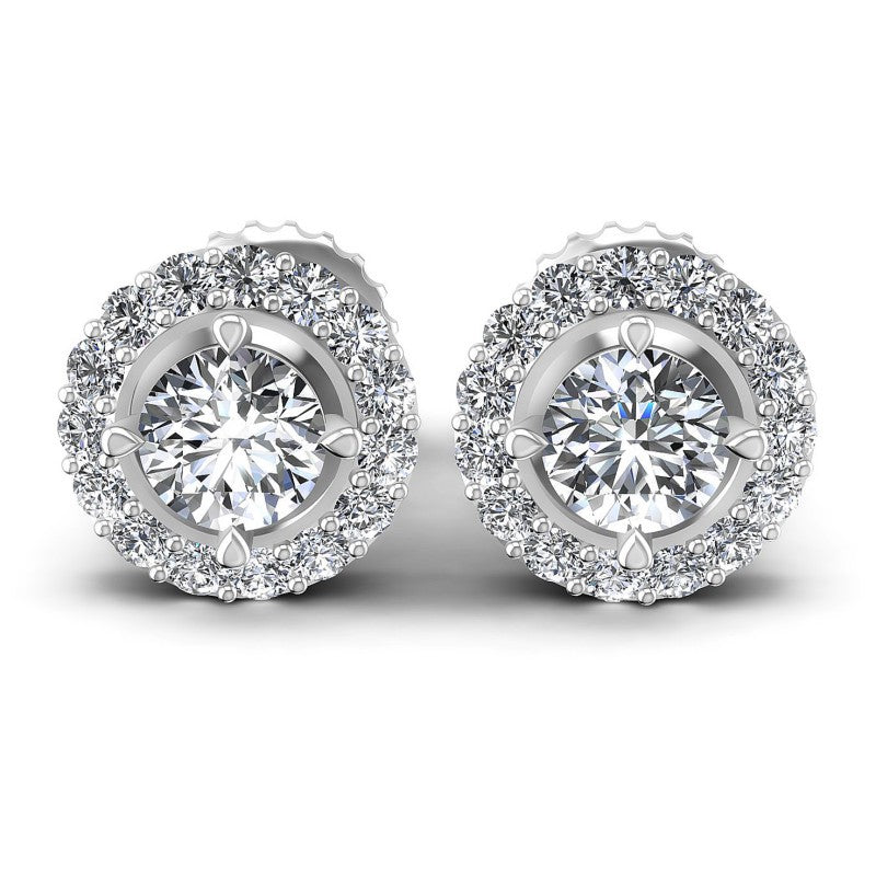 Round Diamonds 0.55CT Designer Studs Earring in 14KT White Gold