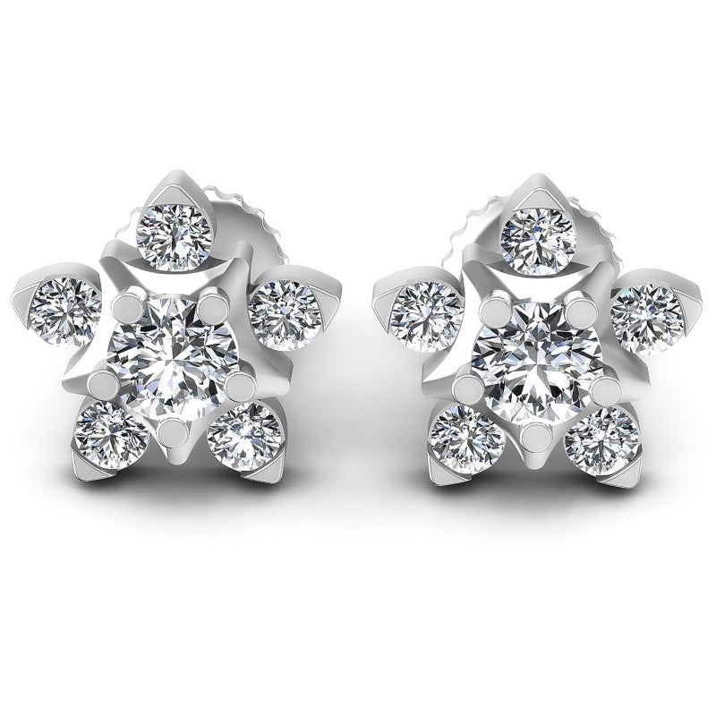 Round Diamonds 0.55CT Designer Studs Earring in 14KT White Gold