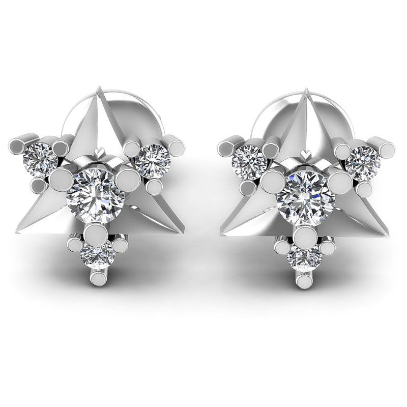 Round Diamonds 1.10CT Designer Studs Earring in 14KT White Gold