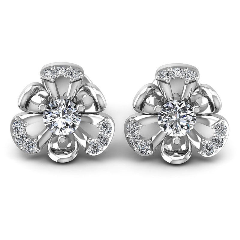 Round Diamonds 0.45CT Designer Studs Earring in 14KT White Gold