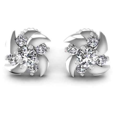 Round Diamonds 0.65CT Designer Studs Earring in 14KT White Gold