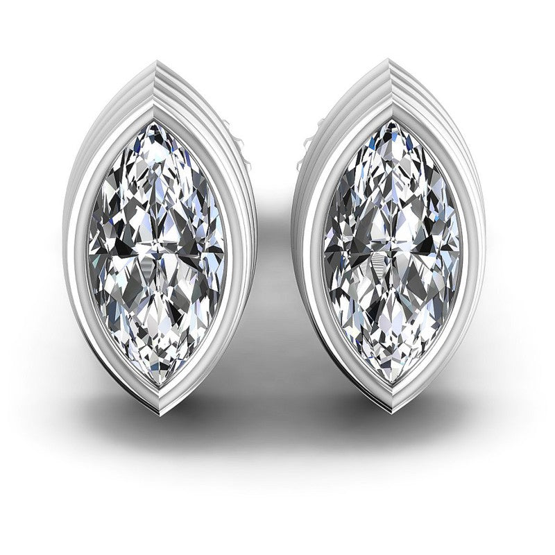 Marquise Diamonds 1.00CT Stud Earrings in 14KT White Gold