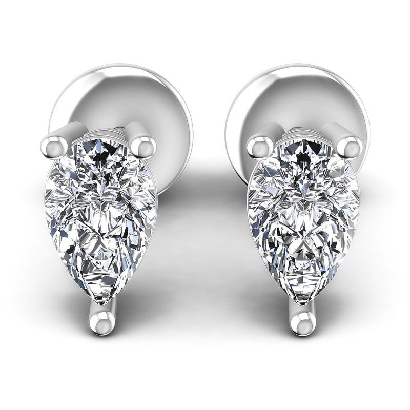 Pear Diamonds 1.00CT Stud Earrings in 14KT White Gold