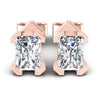 Radiant Cut Diamonds Stud Earrings in 18KT White Gold