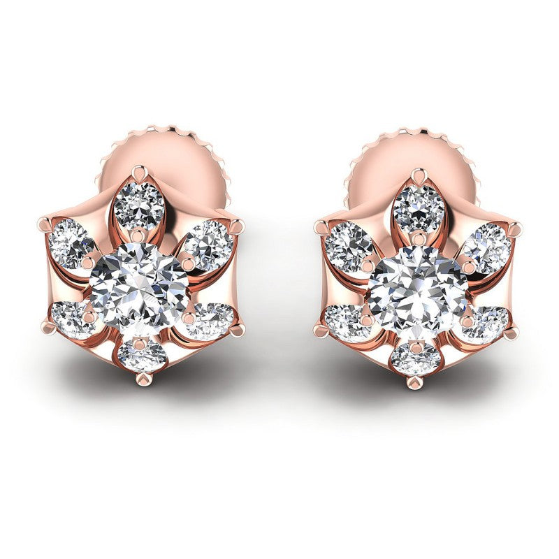 Round Diamonds 1.20CT Designer Studs Earring in 18KT White Gold