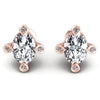 Round and Oval Diamonds 1.10CT Designer Studs Earring in 18KT White Gold