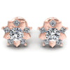 Princess and Round Diamonds 0.75CT Designer Studs Earring in 18KT White Gold
