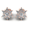 Round and Marquise Diamonds 0.95CT Designer Studs Earring in 18KT White Gold
