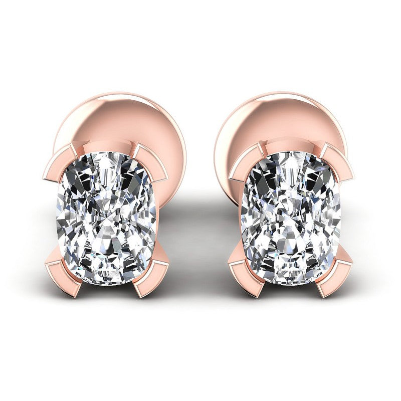 Cushion Diamonds 1.00CT Stud Earrings in 18KT White Gold