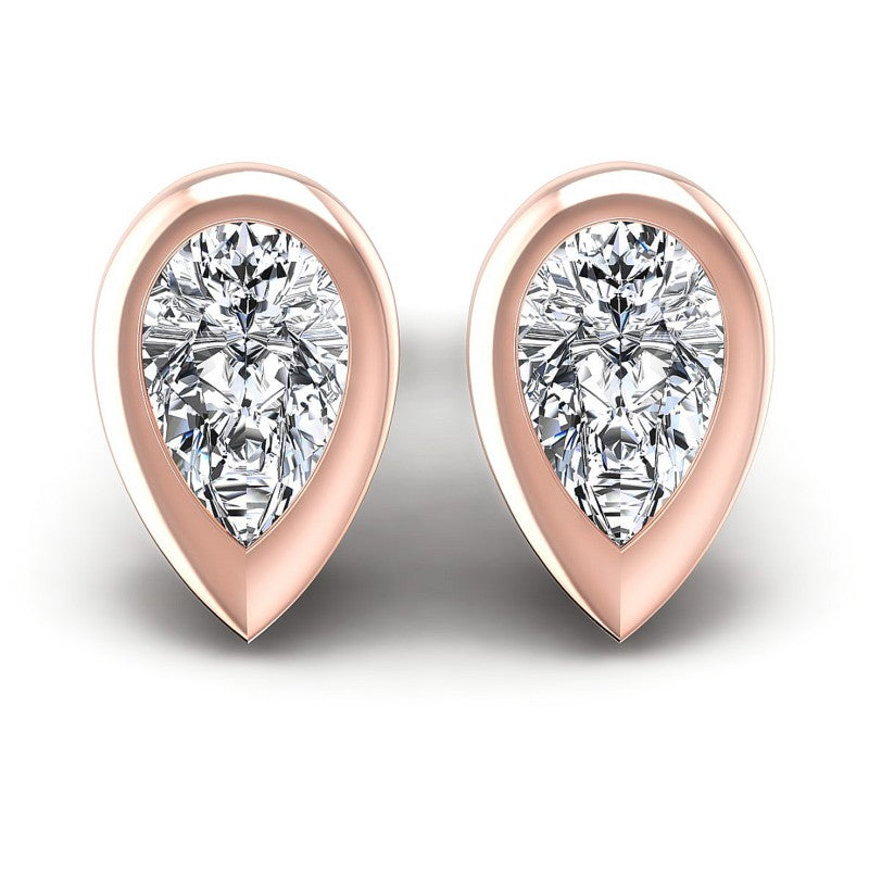 Pear Diamonds 1.00CT Stud Earrings in 18KT White Gold
