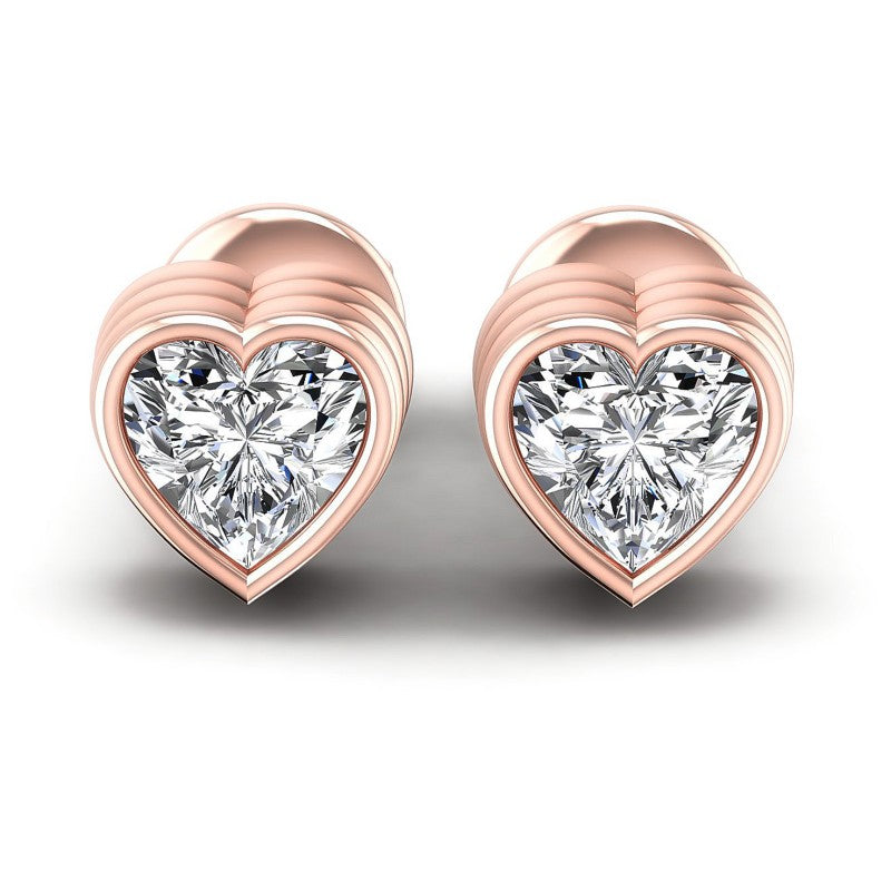 Heart Diamonds 1.00CT Stud Earrings in 18KT White Gold