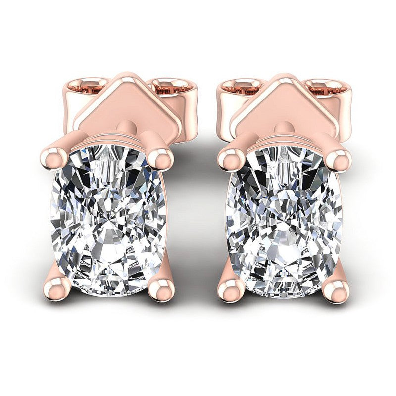 Cushion Diamonds 1.00CT Stud Earrings in 18KT White Gold