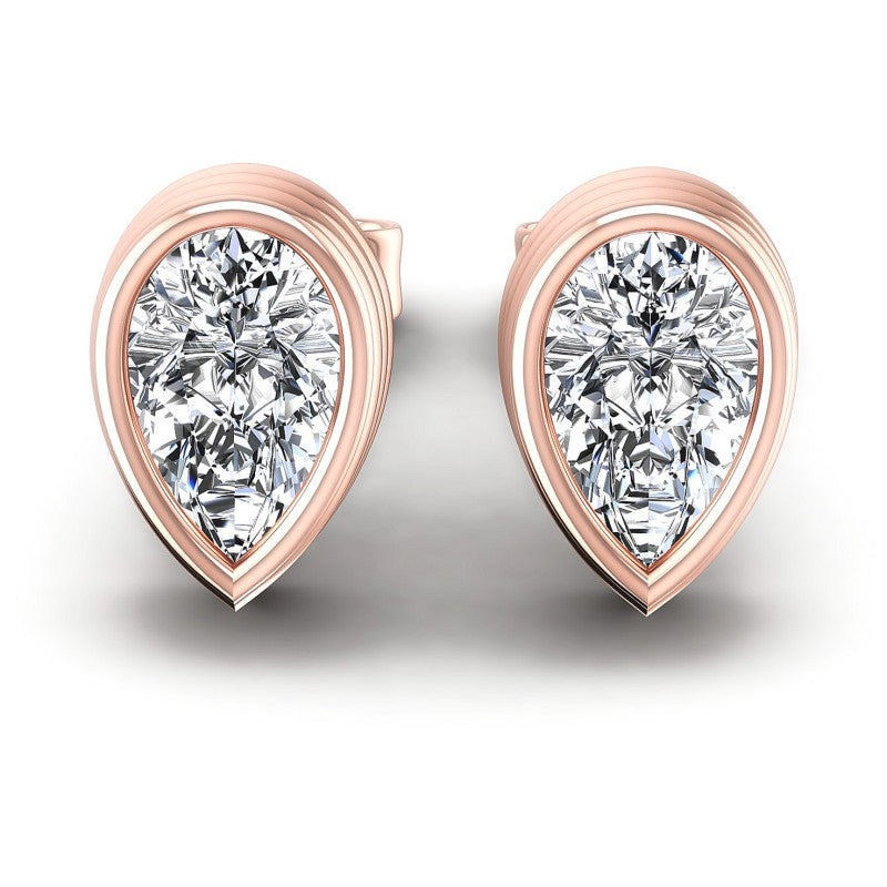 Pear Diamonds 1.00CT Stud Earrings in 18KT White Gold